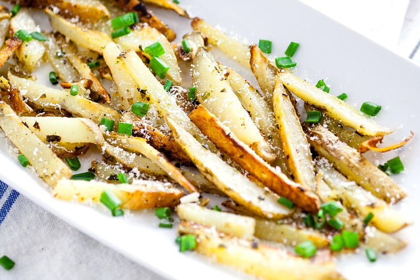 Garlic Chive Baked French Fries | The Gracious Wife